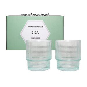 Jonathan Adler Biba 2-pk Ribbed Glasses Set NWT/NIB